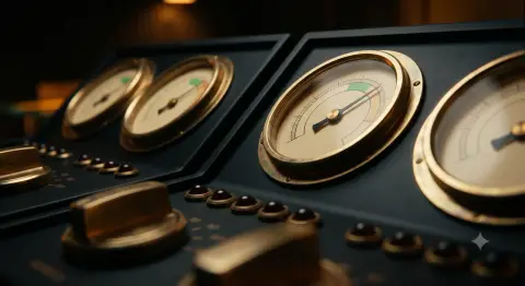 The Security and Performance consoles: round dial gauges with needles swung into their working range.
